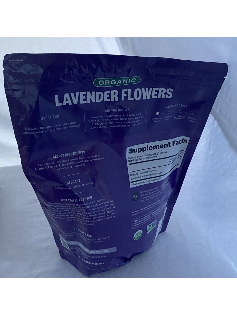 New Bag Of Lavender French Flower Buds Organic Dried 16oz From Great Origins - Picture 3 of 6